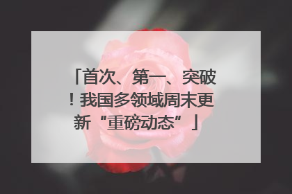 首次、第一、突破！我国多领域周末更新“重磅动态”