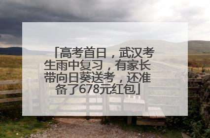 高考首日，武汉考生雨中复习，有家长带向日葵送考，还准备了678元红包