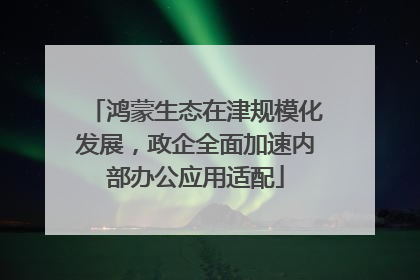 鸿蒙生态在津规模化发展，政企全面加速内部办公应用适配