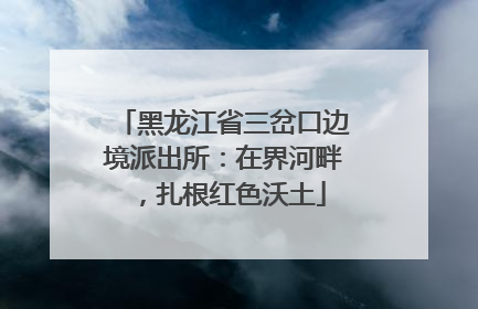 黑龙江省三岔口边境派出所：在界河畔，扎根红色沃土