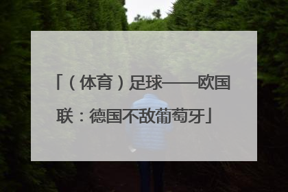 （体育）足球——欧国联：德国不敌葡萄牙