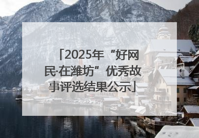 2025年“好网民·在潍坊”优秀故事评选结果公示