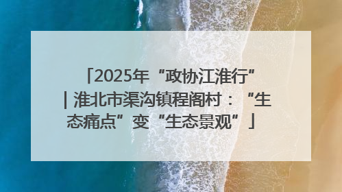 2025年“政协江淮行”｜淮北市渠沟镇程阁村：“生态痛点”变“生态景观”