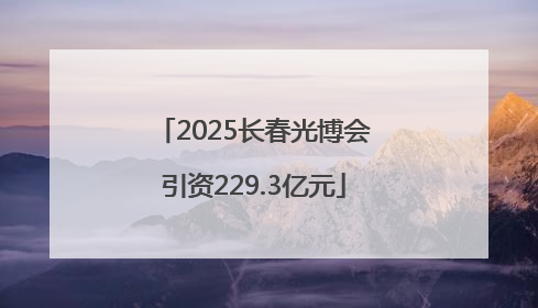 2025长春光博会引资229.3亿元