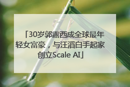 30岁郭露西成全球最年轻女富豪，与汪滔白手起家创立Scale AI