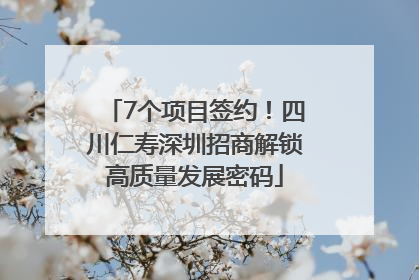 7个项目签约！四川仁寿深圳招商解锁高质量发展密码