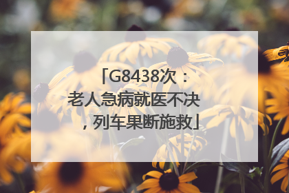 G8438次：老人急病就医不决，列车果断施救